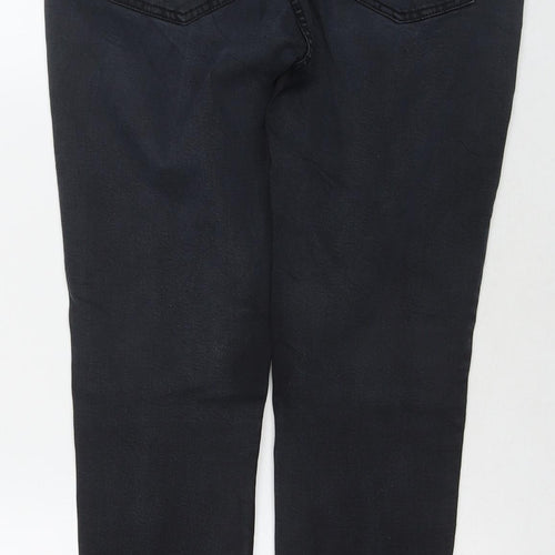 NEXT Womens Black Polyester Blend Skinny Jeans Size 12 L27 in Regular Zip