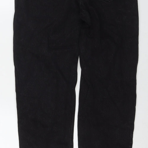 Pull&Bear Womens Black Cotton Straight Jeans Size 10 L29 in Regular Zip