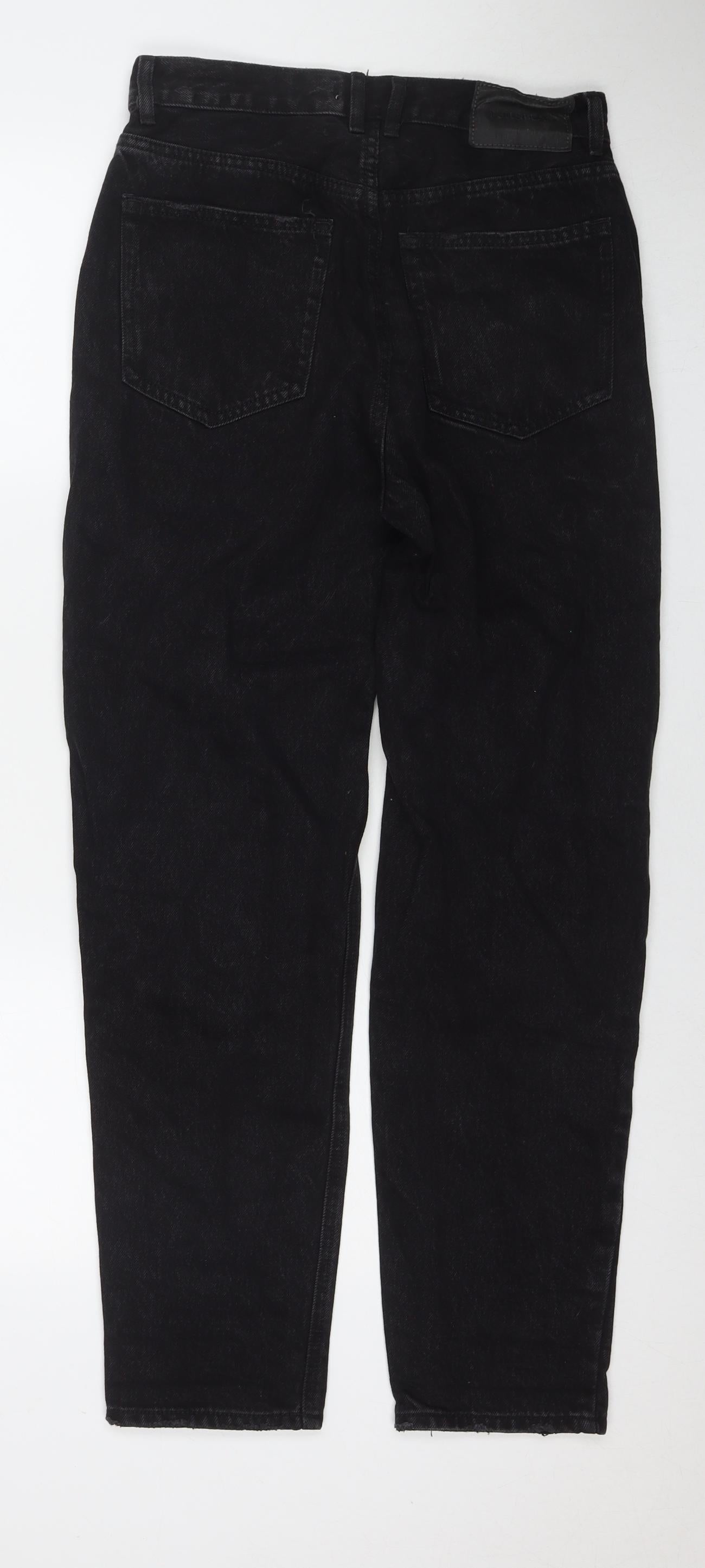 Pull&Bear Womens Black Cotton Straight Jeans Size 10 L29 in Regular Zip