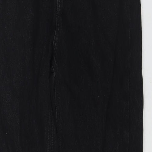 Pull&Bear Womens Black Cotton Straight Jeans Size 10 L29 in Regular Zip