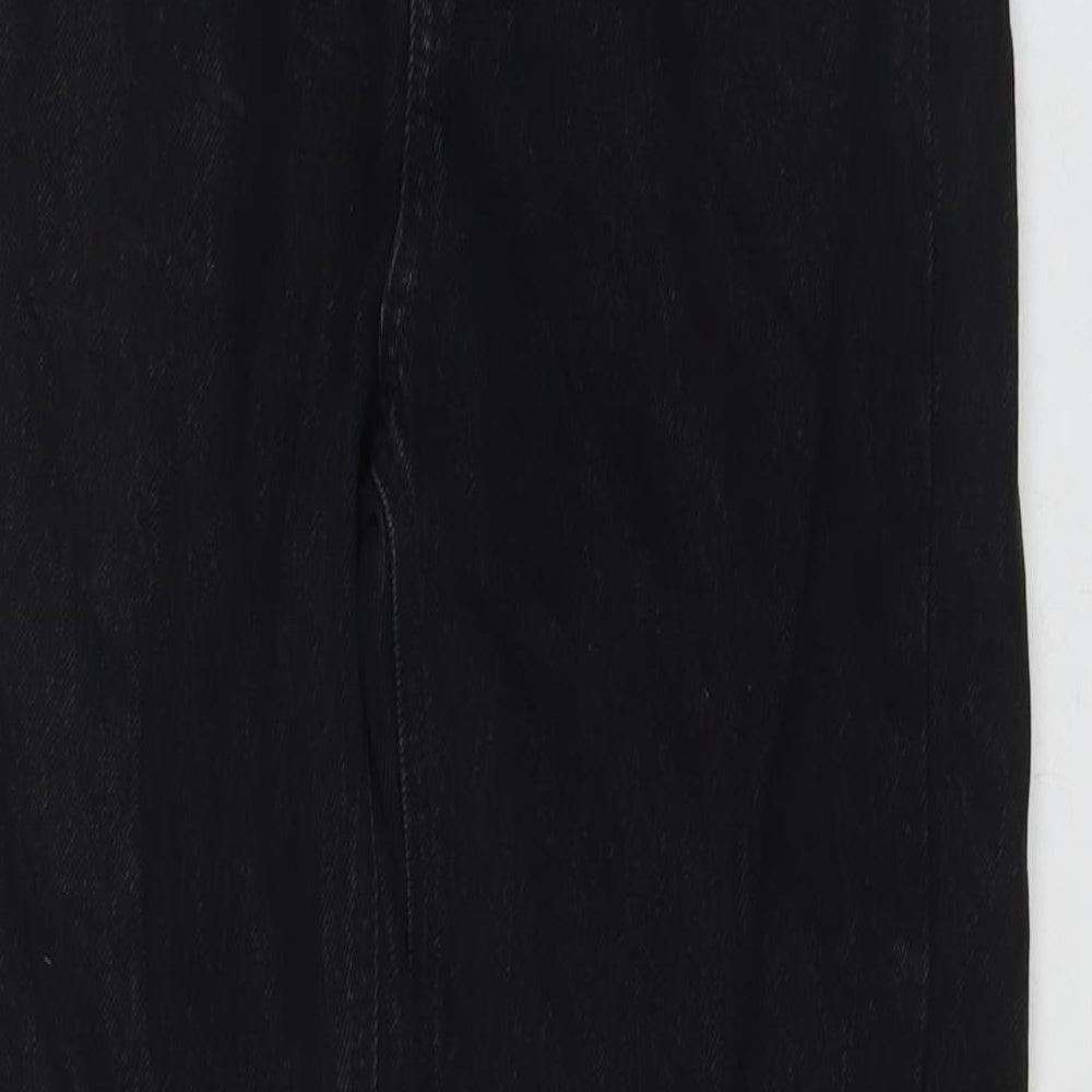 Pull&Bear Womens Black Cotton Straight Jeans Size 10 L29 in Regular Zip