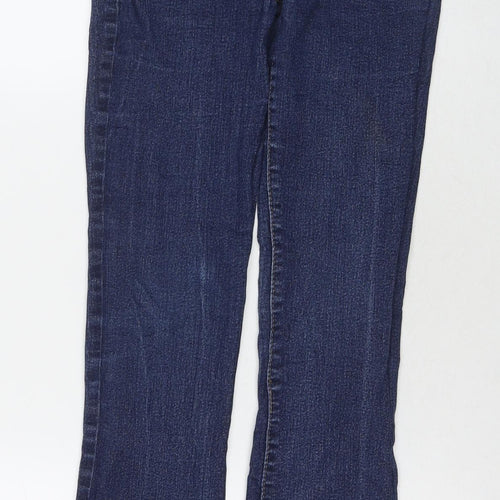 Denim & Co. Womens Blue Cotton Bootcut Jeans Size 10 L27 in Regular Zip