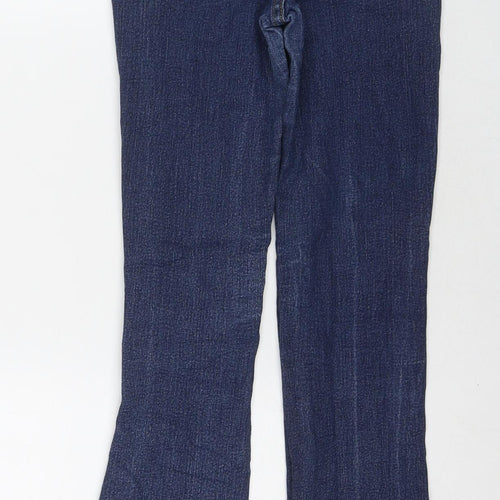 Denim & Co. Womens Blue Cotton Bootcut Jeans Size 10 L27 in Regular Zip