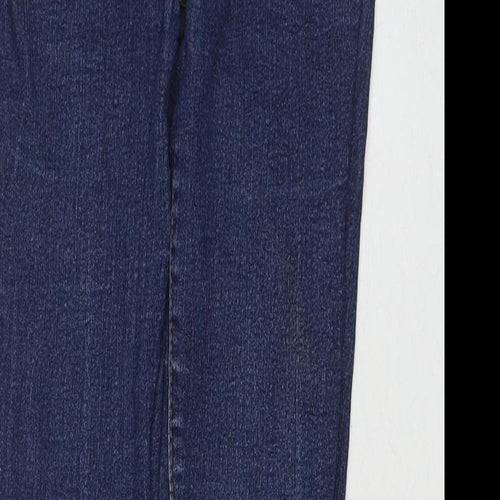 Denim & Co. Womens Blue Cotton Bootcut Jeans Size 10 L27 in Regular Zip