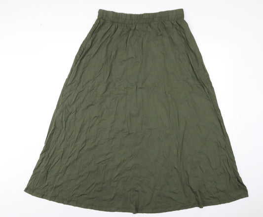 Marks and Spencer Womens Green Lyocell A-Line Skirt Size 14