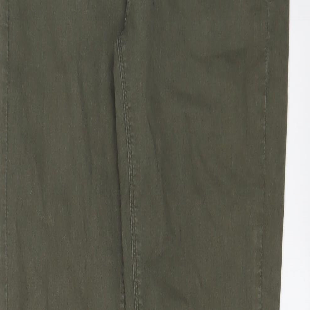 Oasis Womens Green Cotton Skinny Jeans Size 12 L29 in Regular Zip