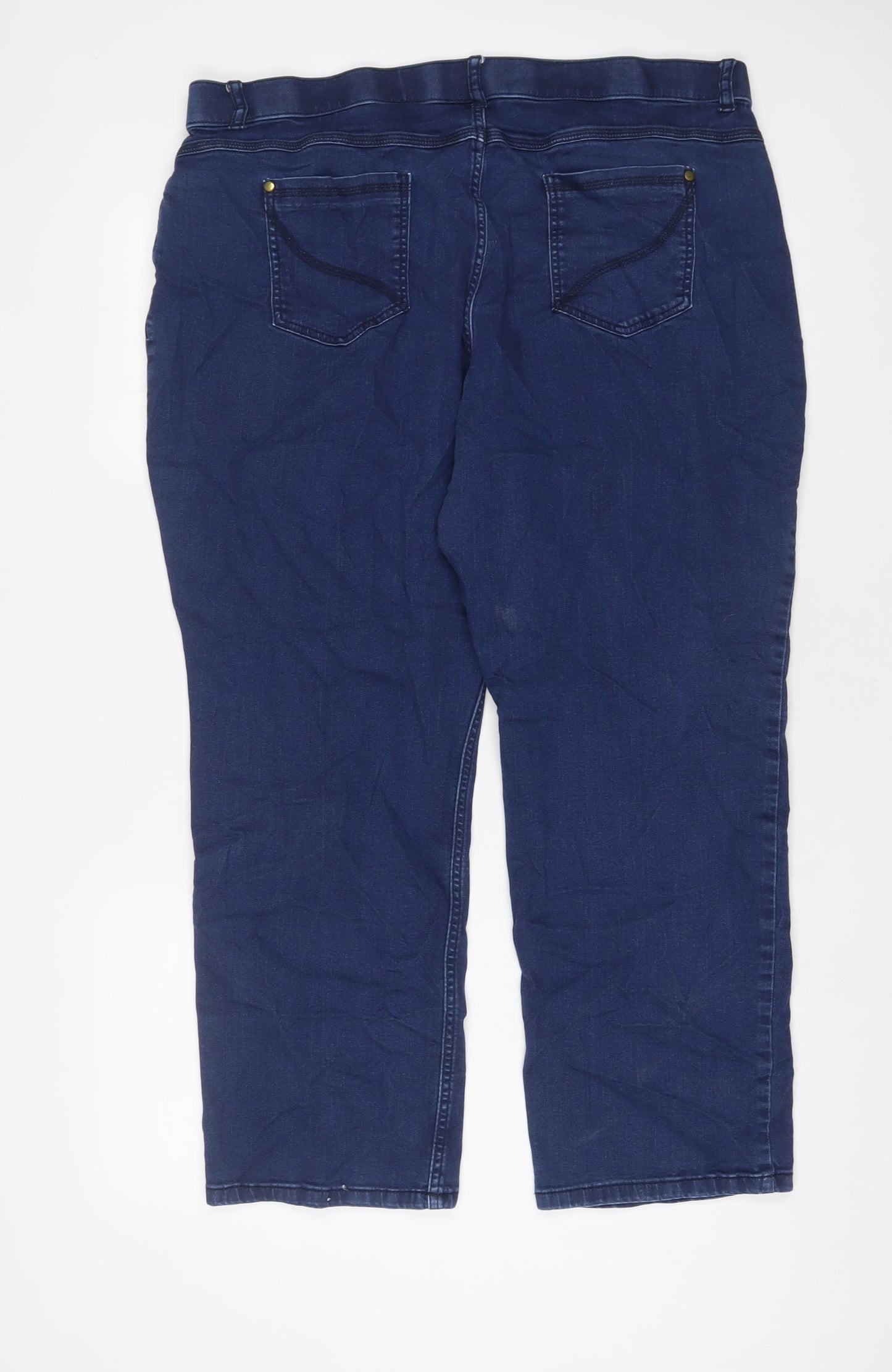 Classic Womens Blue Cotton Capri Jeans Size 20 L27 in Regular Zip