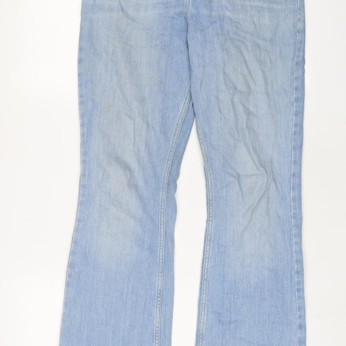 Fat Face Womens Blue Cotton Bootcut Jeans Size 10 L31 in Regular Zip