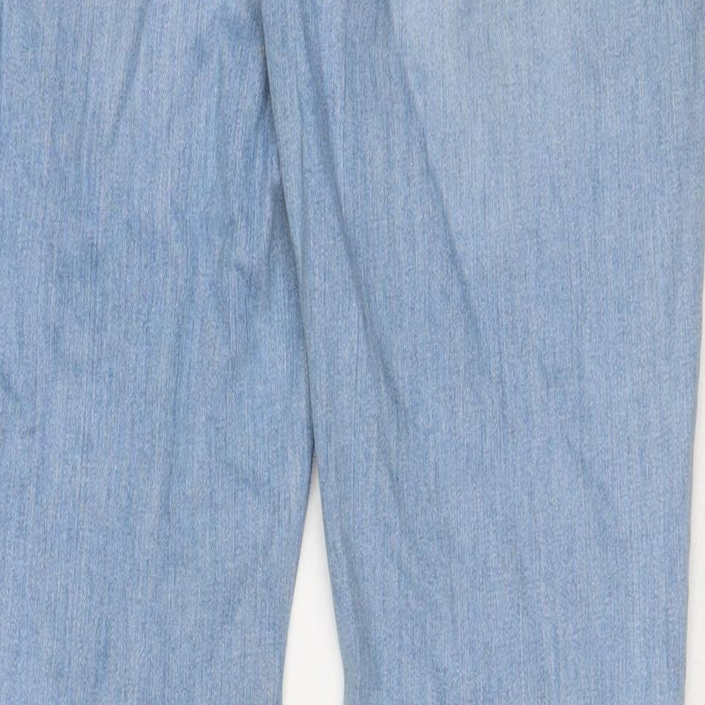 Fat Face Womens Blue Cotton Bootcut Jeans Size 10 L31 in Regular Zip