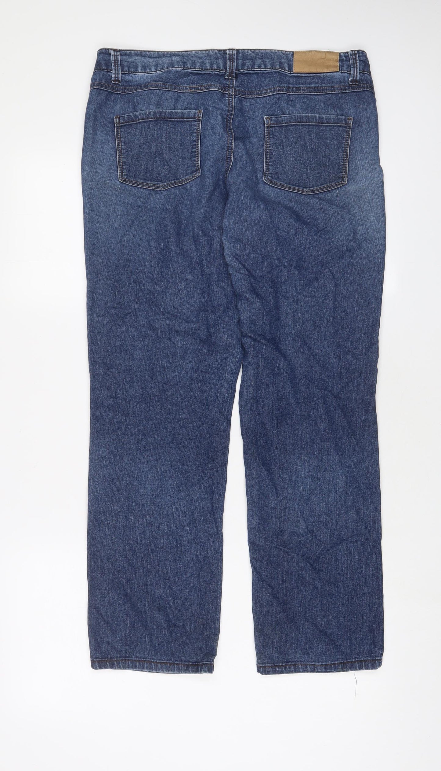 Dorothy Perkins Womens Blue Cotton Cropped Jeans Size 12 L28 in Regular Zip