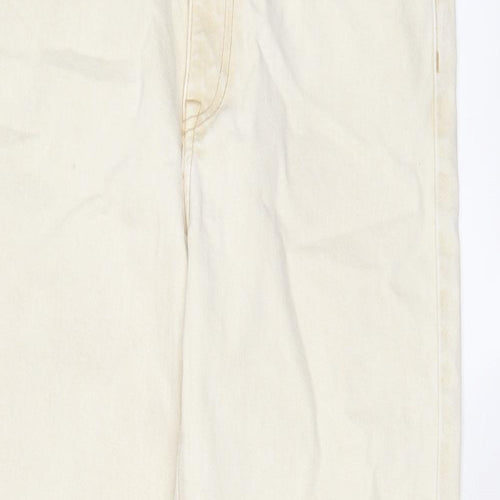 River Island Womens Beige Cotton Straight Jeans Size 10 L26 in Regular Zip