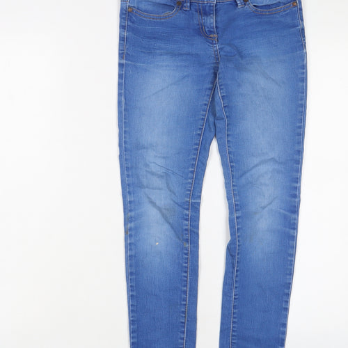 NEXT Girls Blue Cotton Skinny Jeans Size 10 Years L26 in Regular Zip