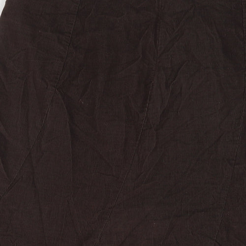 Reflections Womens Brown Cotton A-Line Skirt Size 14 Zip