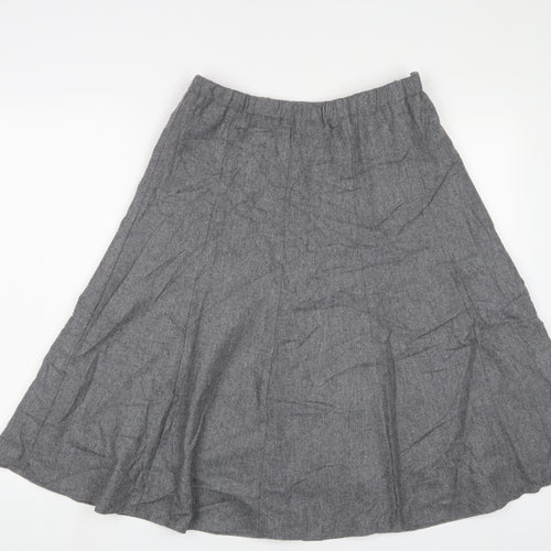 Cotswold Womens Grey Wool A-Line Skirt Size 14 Zip