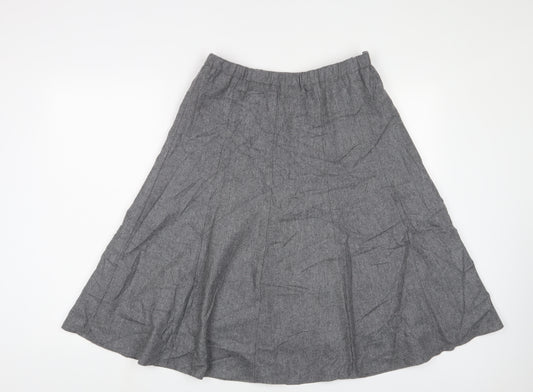 Cotswold Womens Grey Wool A-Line Skirt Size 14 Zip