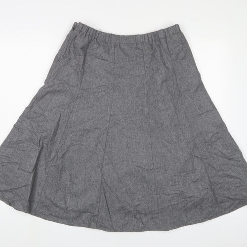 Cotswold Womens Grey Wool A-Line Skirt Size 14 Zip