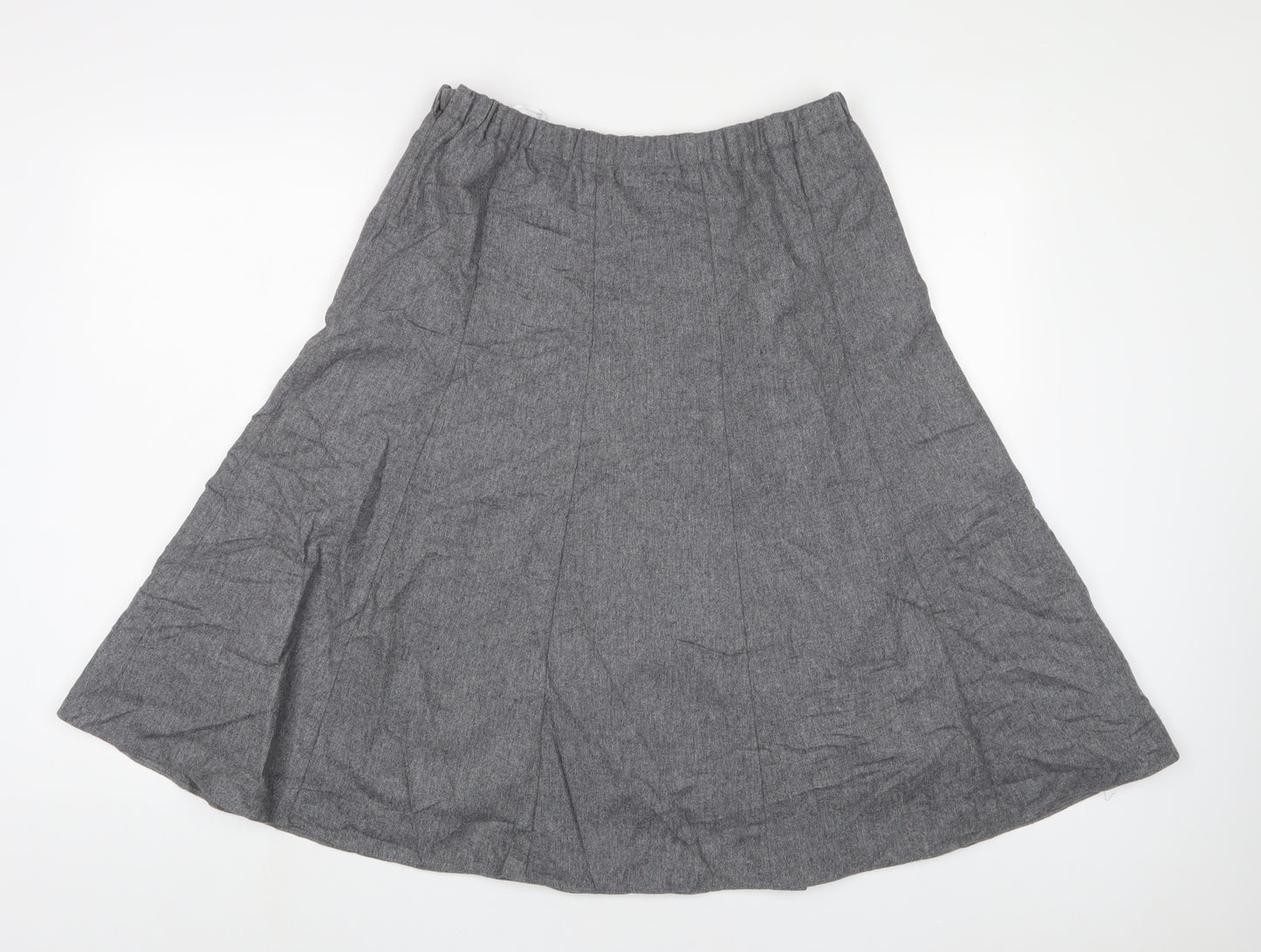 Cotswold Womens Grey Wool A-Line Skirt Size 14 Zip