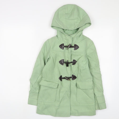 NEXT Girls Green Overcoat Coat Size 9-10 Years Button