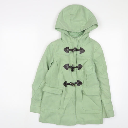 NEXT Girls Green Overcoat Coat Size 9-10 Years Button