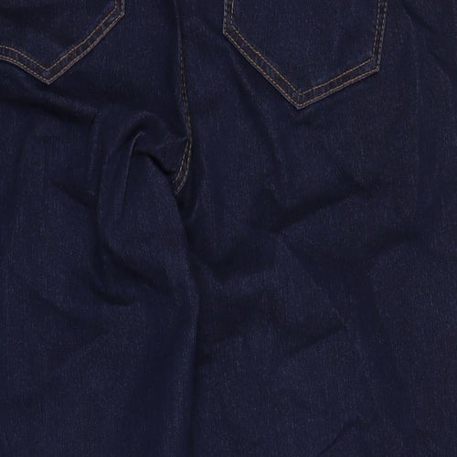 George Womens Blue Cotton Blend Straight Jeans Size 20 L22 in Regular Zip