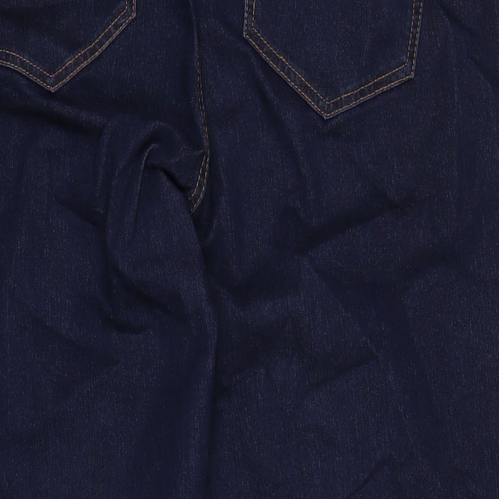 George Womens Blue Cotton Blend Straight Jeans Size 20 L22 in Regular Zip