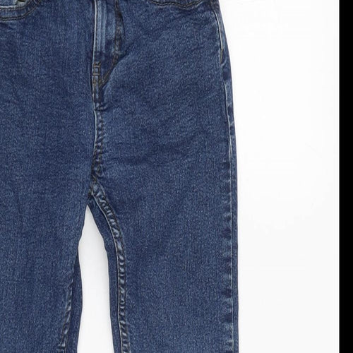 F&F Boys Blue Cotton Tapered Jeans Size 6 Years Regular Button - Waist 18in Inside Leg 17In.