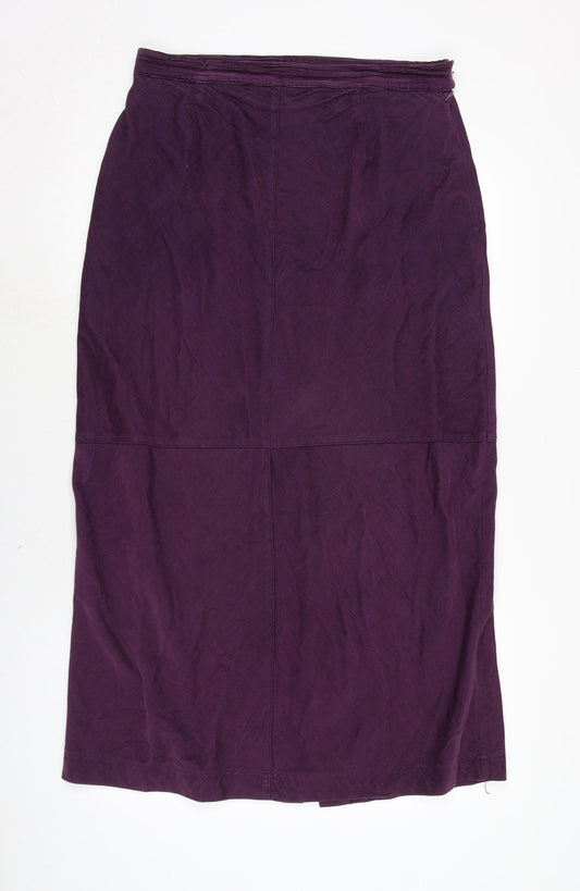 DASH Womens Purple Cotton A-Line Skirt Size 14 Zip