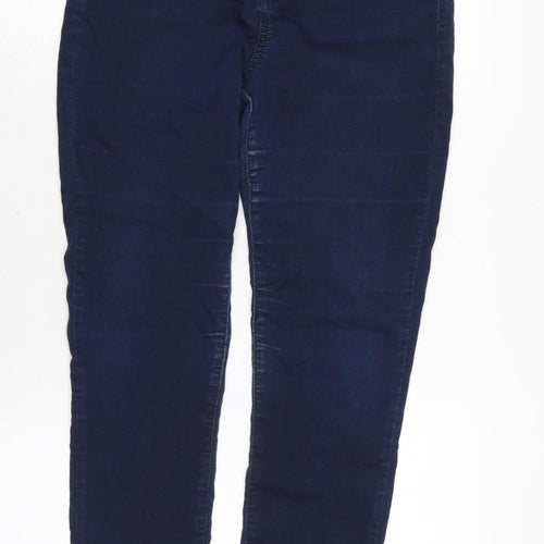 Marks and Spencer Womens Blue Cotton Blend Skinny Jeans Size 10 L27 in Regular Zip