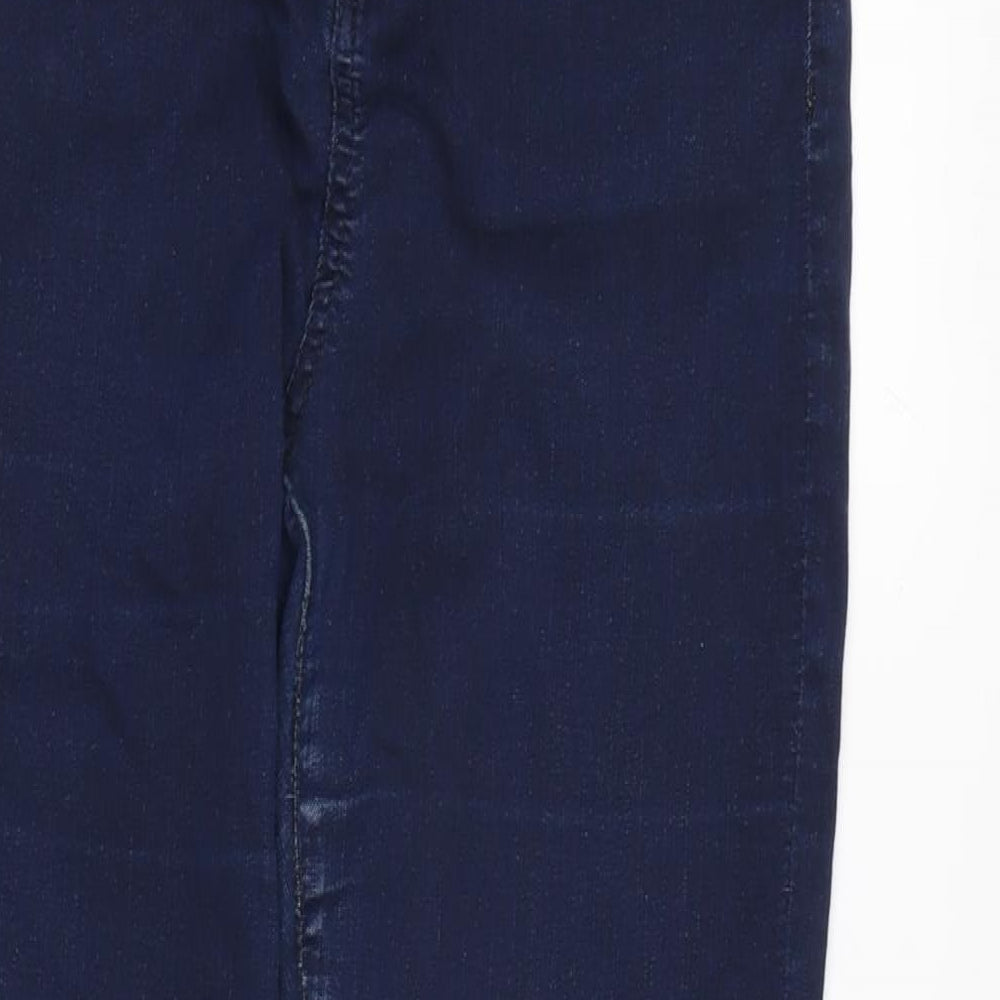 Marks and Spencer Womens Blue Cotton Blend Skinny Jeans Size 10 L27 in Regular Zip