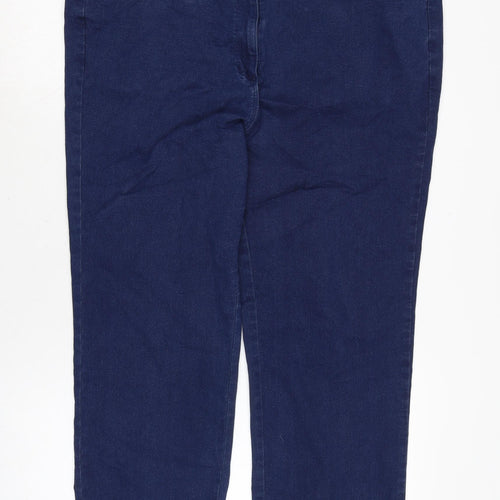 Bonmarché Womens Blue Cotton Blend Straight Jeans Size 20 L24.5 in Regular