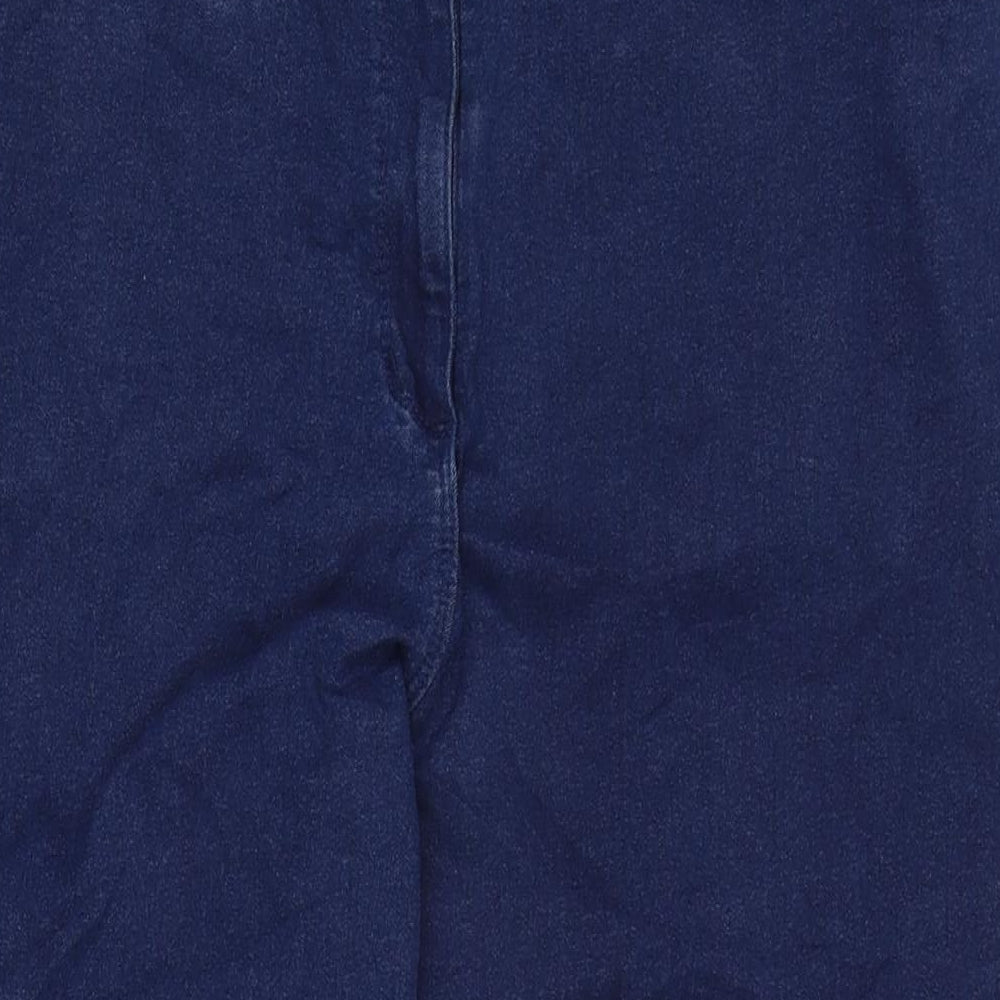 Bonmarché Womens Blue Cotton Blend Straight Jeans Size 20 L24.5 in Regular