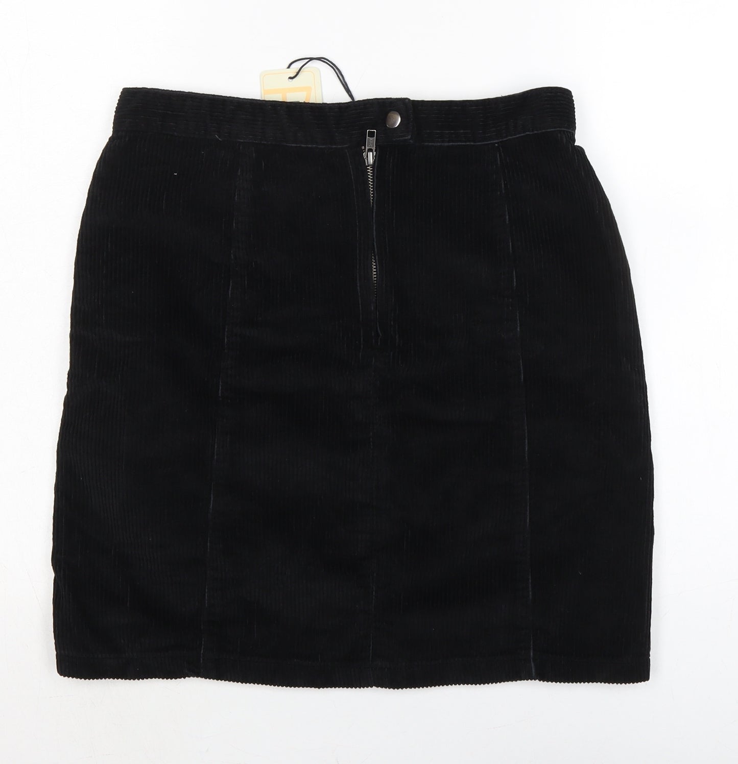 Dont thinkj twice Womens Black Cotton A-Line Skirt Size 14 Zip