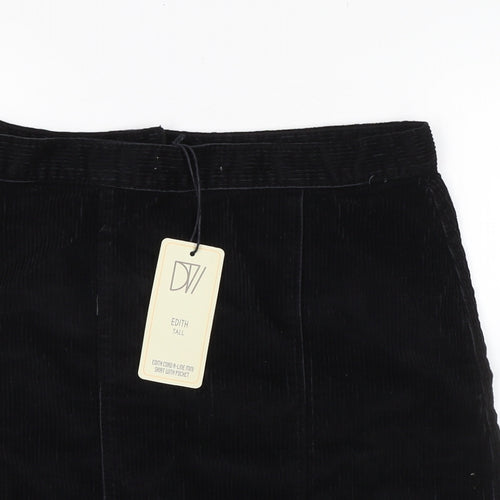 Dont thinkj twice Womens Black Cotton A-Line Skirt Size 14 Zip