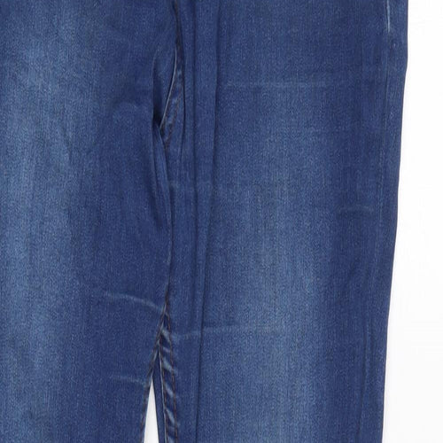 New Look Womens Blue Cotton Blend Skinny Jeans Size 12 L30 in Regular Button