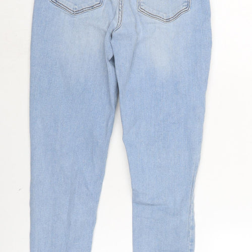 New Look Womens Blue Cotton Blend Tapered Jeans Size 12 L24 in Regular Zip