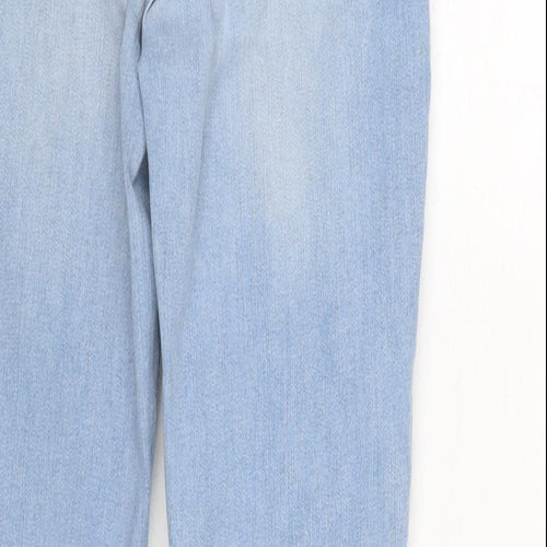 New Look Womens Blue Cotton Blend Tapered Jeans Size 12 L24 in Regular Zip