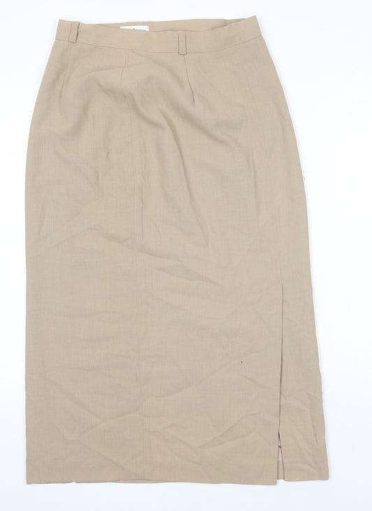 Endora Womens Beige Herringbone Polyester Straight & Pencil Skirt Size 14