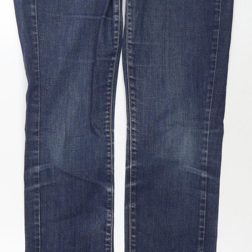 Mango Womens Blue Cotton Skinny Jeans Size 10 L31 in Regular Zip