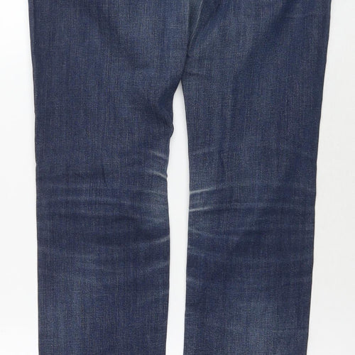 Mango Womens Blue Cotton Skinny Jeans Size 10 L31 in Regular Zip