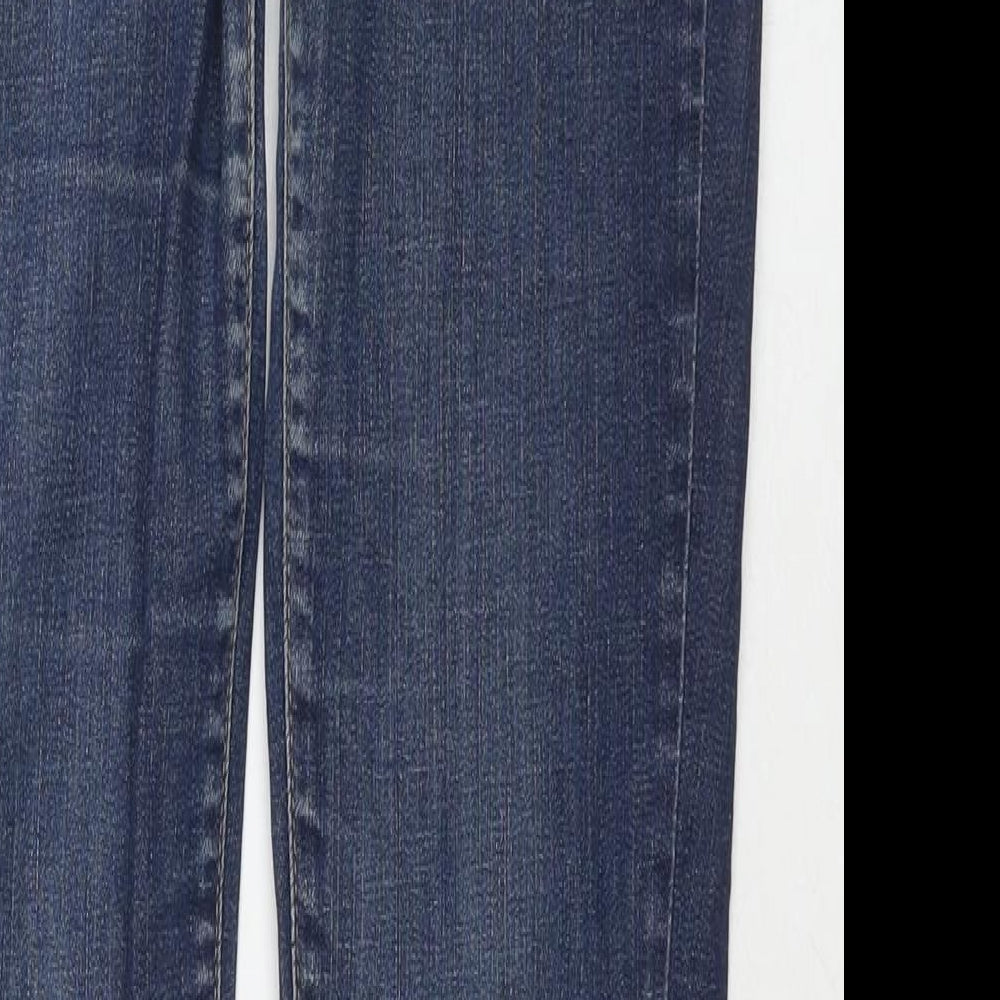 Mango Womens Blue Cotton Skinny Jeans Size 10 L31 in Regular Zip