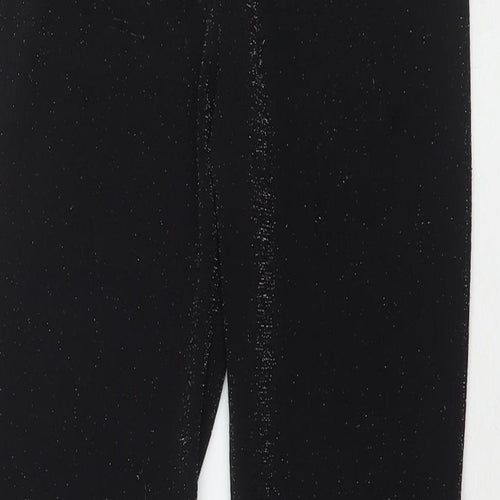 Stradivarius Womens Black Polyester Trousers Size L L32 in Regular - Glitter Detail