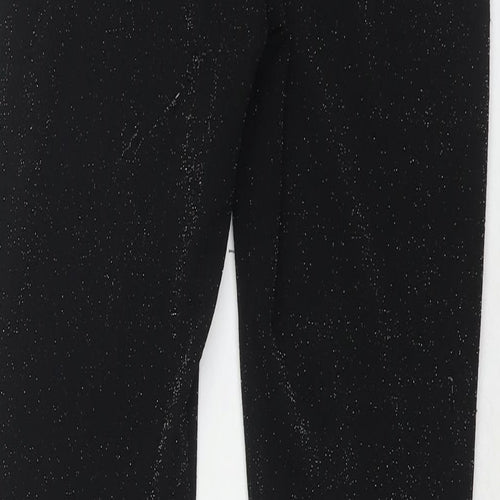 Stradivarius Womens Black Polyester Trousers Size L L32 in Regular - Glitter Detail