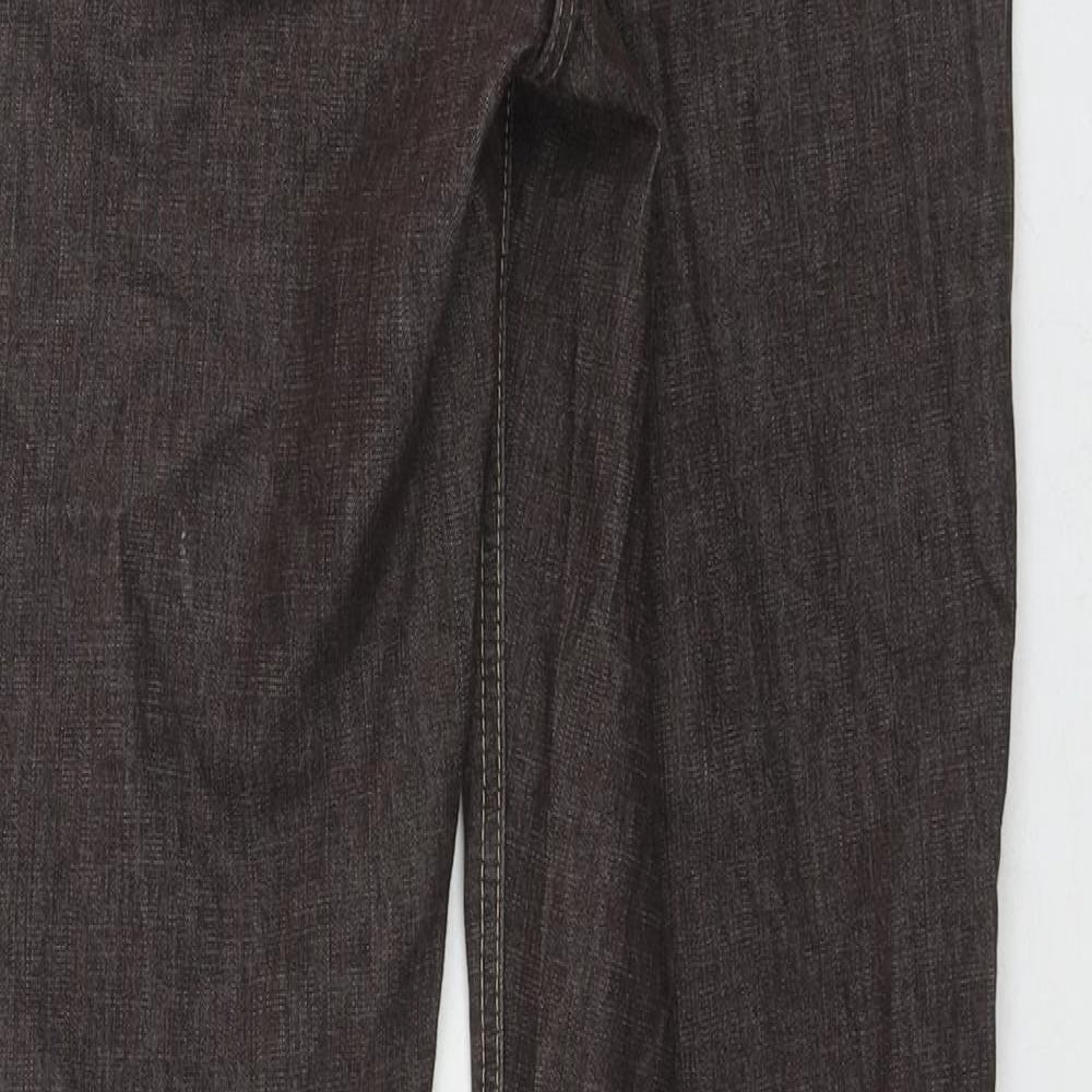 RJR.John Rocha Womens Brown Cotton Bootcut Jeans Size 10 L28 in Regular Zip