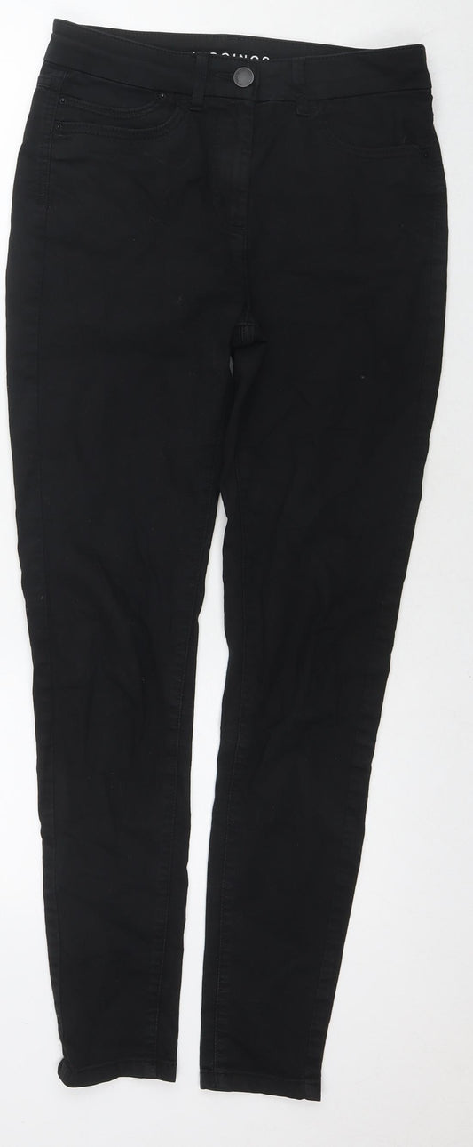 Marks and Spencer Womens Black Cotton Jegging Jeans Size 10 L30 in Regular Zip