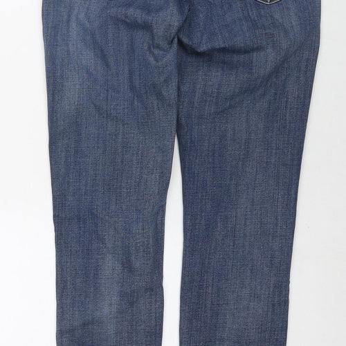 Boden Womens Blue Cotton Straight Jeans Size 12 L28 in Regular Zip