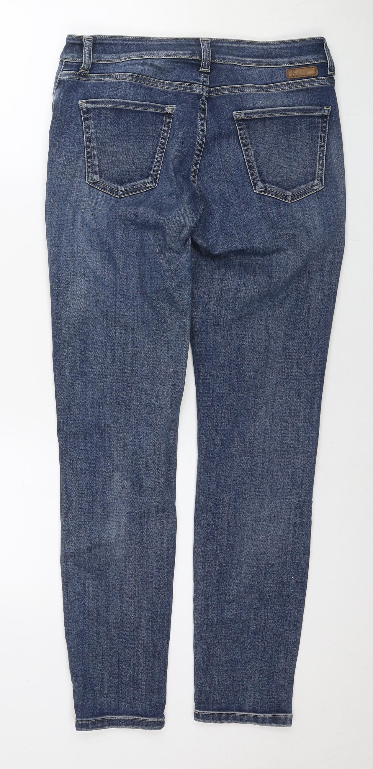 Boden Womens Blue Cotton Straight Jeans Size 12 L28 in Regular Zip