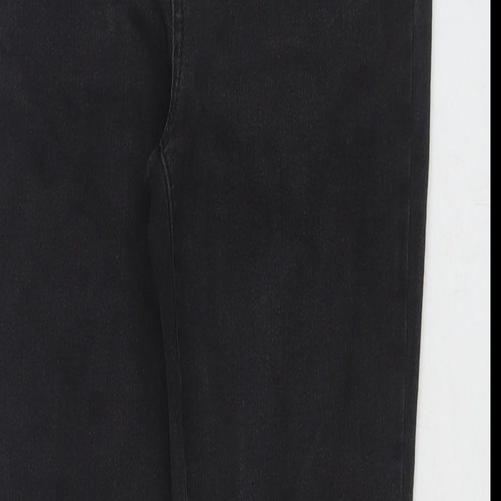 NEXT Womens Black Cotton Straight Jeans Size 12 L29 in Regular Zip