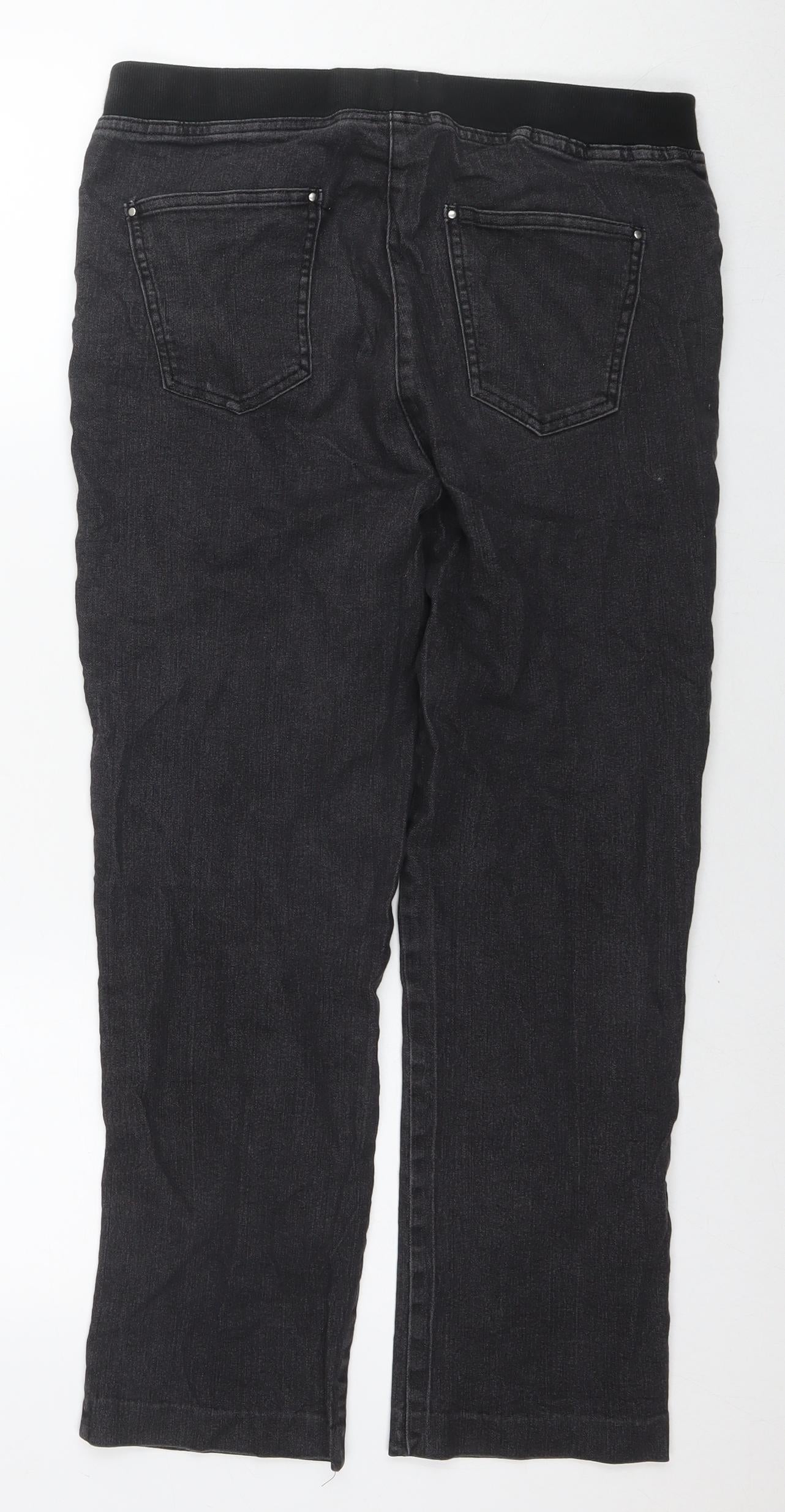 Cotton Traders Womens Black Cotton Jegging Jeans Size 12 L26 in Regular Zip