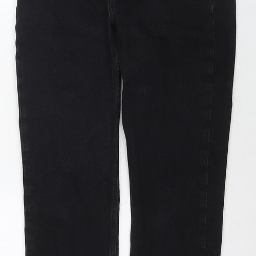 Denim & Co. Womens Black Cotton Straight Jeans Size 10 L27 in Regular Zip