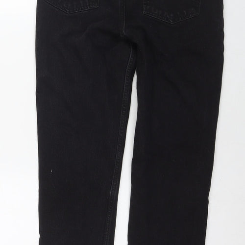 Denim & Co. Womens Black Cotton Straight Jeans Size 10 L27 in Regular Zip